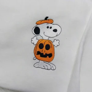 Halloween Shirt: Snoopy Pumpkin Embroidered Sweatshirt, Cute Gift!