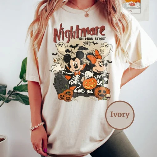 Disney Halloween Shirt: Vintage Comfort Colors T-shirt, Nightmare On The Main Street-2