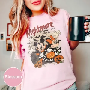Disney Halloween Shirt: Vintage Comfort Colors T-shirt, Nightmare On The Main Street-4