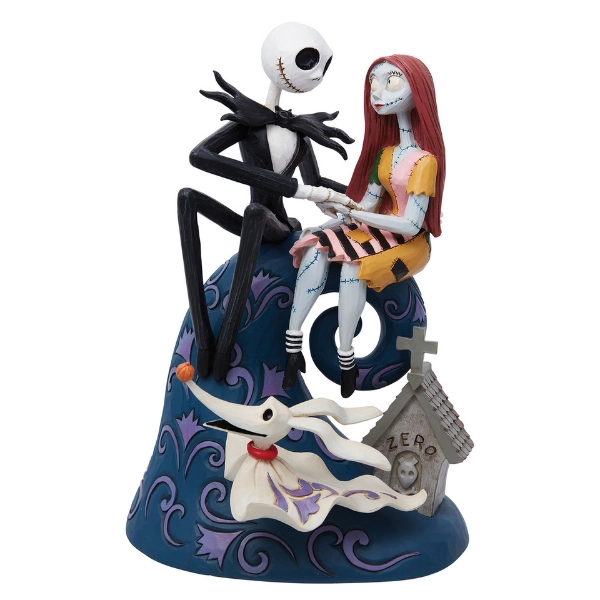 Jim Shore Disney Tim Burton's The Nightmare Before Christmas Jack and Sally on Hill Figurine