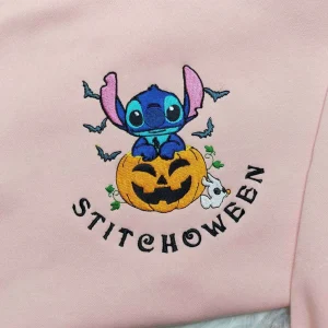 Halloween Shirt, Lilo Stitch Embroidered Hoodie, Custom Made