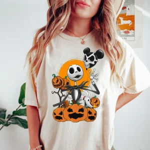 Halloween Shirt: Nightmare Before Christmas Jack & Sally Tee-1