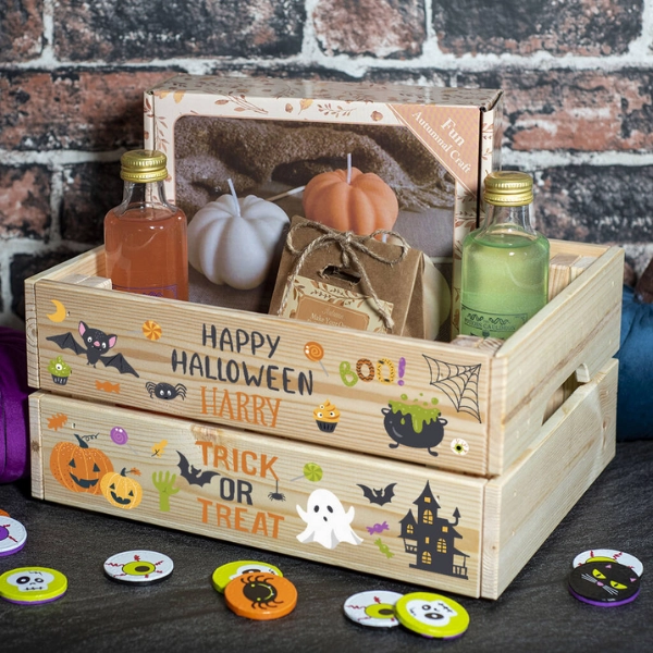 Halloween Colourful Trick Or Treat Hamper Crate