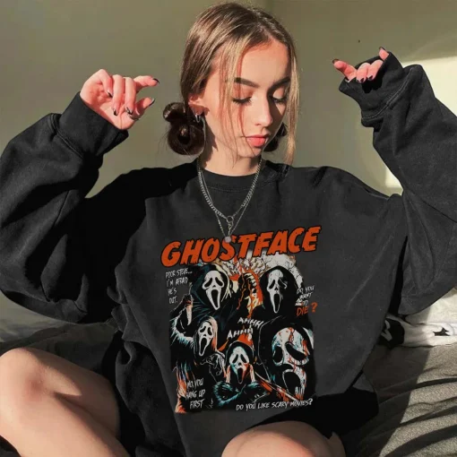 16Ghost Face Sweatshirt, Ghostface Sweater, Scream VI Hoodie-2