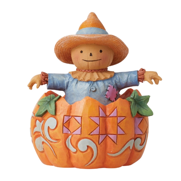 Scarecrow Inside a Pumpkin Figurine