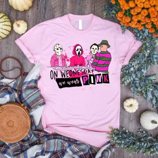 Halloween Mean Girl Sweatshirt: Pink Horror Friday 13th Shirt