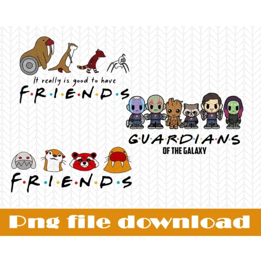 Guardians of The Galaxy Friends PNG Rocket Raccoon Teefs Floor Lylla Marvel Fans GOTG File for Cricut Digital Download