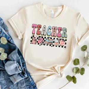 Happy First Day of School Shirt, Teacher Gift, Gift for Teachers, Kindergarten Teacher, Teacher Appreciation Tee, Back to School Shirt-2