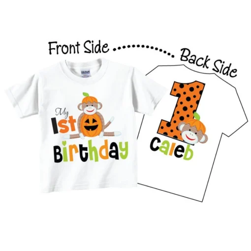 1st Halloween Birthday Shirts, This Little Monkey is One Tees