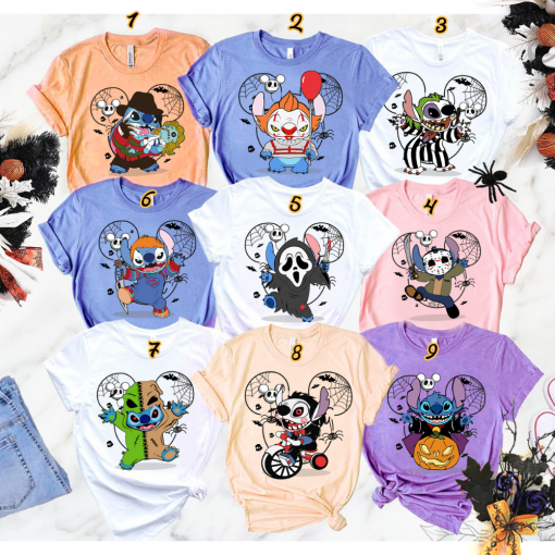 Stitch Halloween Horror Sweatshirt, Horror Movie Characters Shirt-1