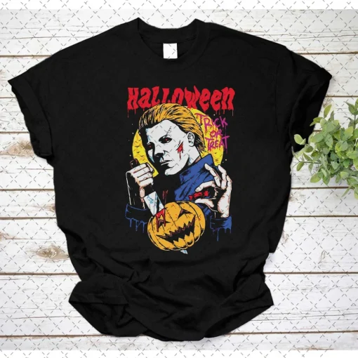 Halloween Trick Or Treat Michael Myers Pumpkin Shirt