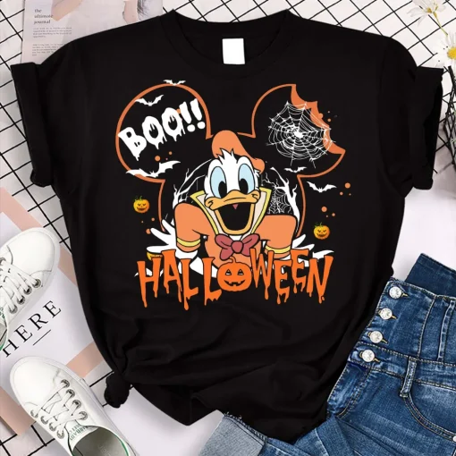 Disney Mickey and Friends Halloween Shirt: Retro Magic Kingdom Team Match-2