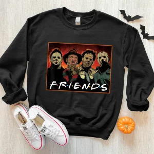 Halloween Horror Character Shirt: Killer Movie-themed Friends Halloween Shirt