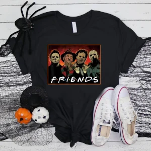 Halloween Horror Character Shirt: Killer Movie-themed Friends Halloween Shirt-1