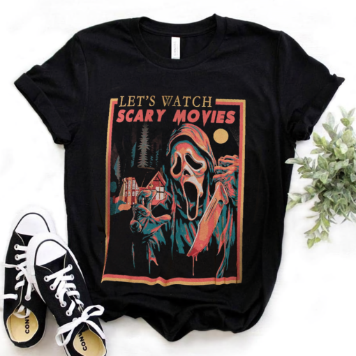 Let's Watch Scary Movie SCREAM Retro Unisex Shirt-1