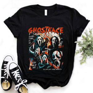 Halloween Ghostface Shirt: Retro Horror Movie Fan Tee, Woodsboro Horror Club-1