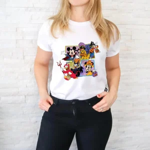 Disney Mickey Halloween Shirt, Retro Friends, Not So Scary-1