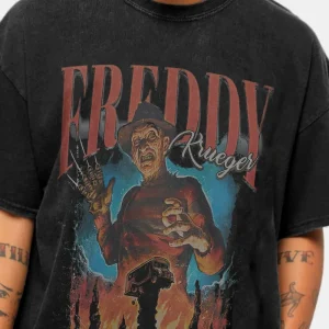 Halloween Shirt: Freddy Krueger Vintage Horror Tee, Unisex Oversized Collection