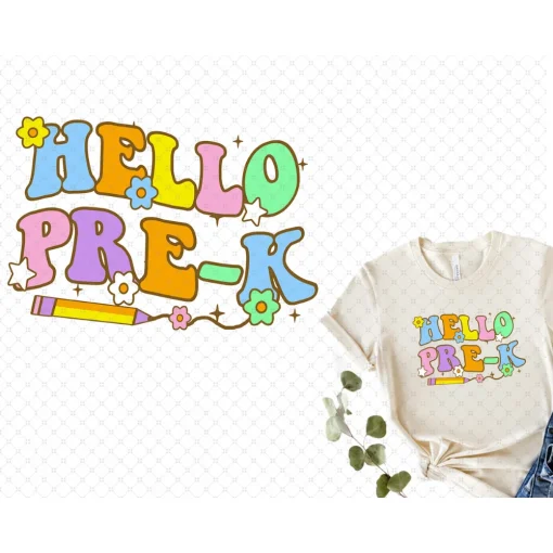 Hello pre-k sublimation, Hello Pre K png, Pre K png, Pre Kindergarten png, Back To School png, First Day Of School, Pencil png, Sublimation