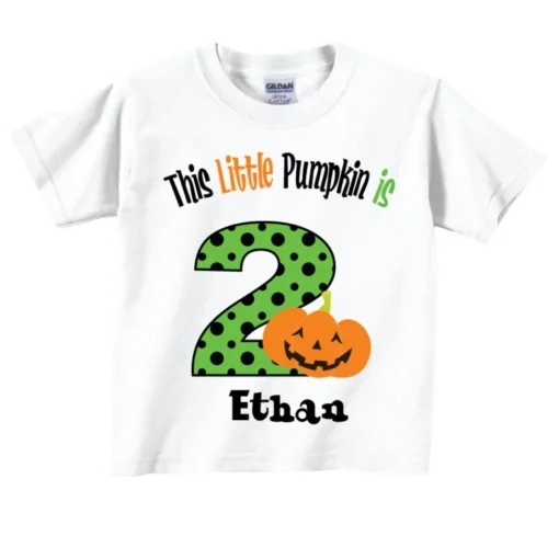 2nd Halloween Birthday Shirts with Little Pumpkin Tees