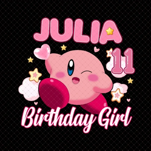 Personalized Kirby Game Birthday Png, Custom Digital Download