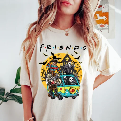 Halloween Friends Shirt: Horror Characters & Movie Tee-2