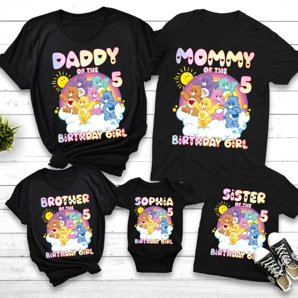 Personalized Care Bears Birthday Shirt, Care Bears Family Matching Shirt, Bears Party Shirt for Care Groups, Care Bears Tee