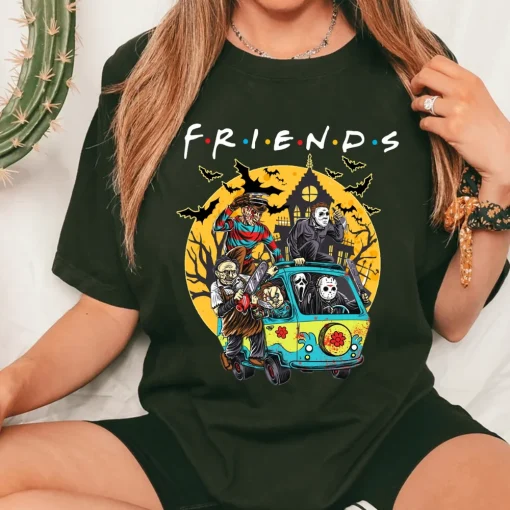 Halloween Friends Shirt: Horror Characters & Movie Tee