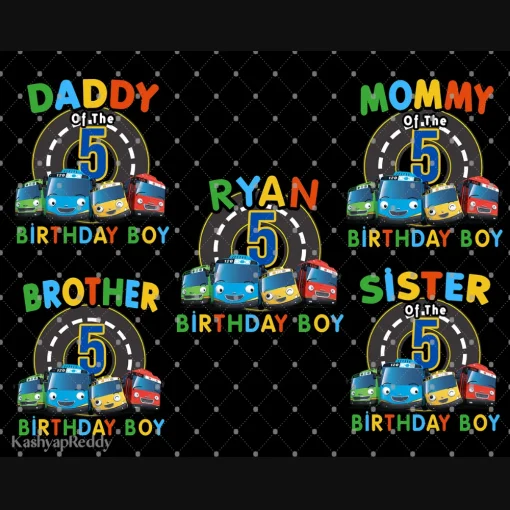 Personalized Tayo Bus Birthday PNG Bundles, Tayo the Little Bus Family Png, Tayo the Little Bus Birthday Kids Png, Sublimation Designs