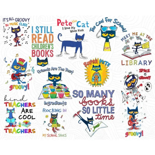 Pete The Cat Png Bundle, Pete The Cat Clipart, Pete The Cat Coffee Png, Pete The Cat, Pete The Cat Svg, Pete The Cat Png, Pete Reading