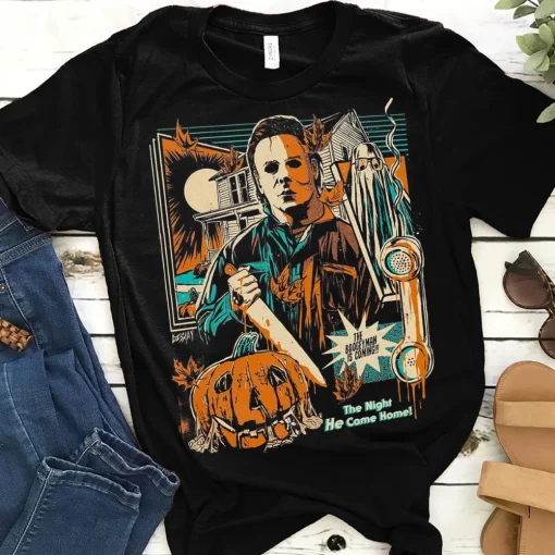 Halloween Shirt: Michael Myers Horror 90s Tee & Retro Gifts-2