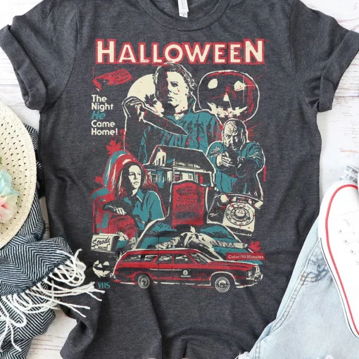 Halloween Shirt: Vintage Michael Myers, Friday the 13th Horror, Stranger Tee-1