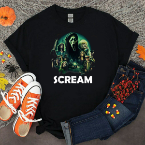 Scream Ghostface Creepy Halloween 80s Horror Movie Classic Shirt-1