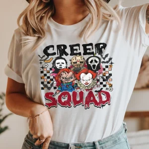 Halloween Shirt: Retro Creep Squad & Spooky Movie Characters