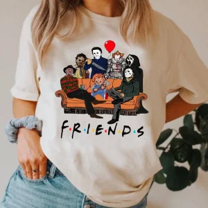 Halloween Friends: Scary Movie Killers Shirt & Sweatshirt-2