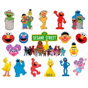 Sesame Monsters PNG Bundle, Monsters Street Face Street png, Monster Friends png, instant download