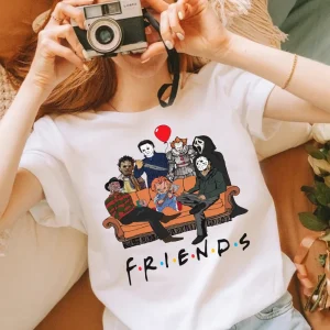 Halloween Friends: Scary Movie Killers Shirt & Sweatshirt-1