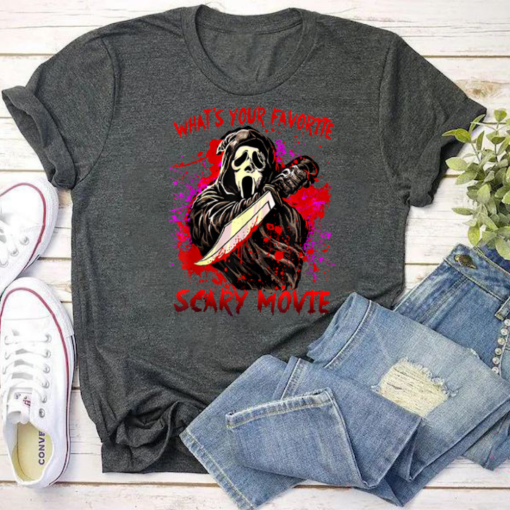 What's Your Favorite Scary Movie Ghostface Horror Movies T-Shirt-2