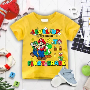 Level Up Super Mario Tshirt,First Day Of School Shirt,Back To School Tee,1st Day Of School Super Mario Shirt,Super Mario Lover Teacher Tee