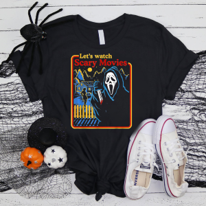 Scream Movie T-Shirt, Let's Watch Scary Movies-1