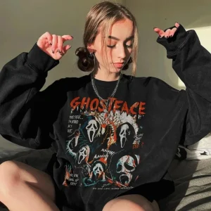 Retro 90s Scream Movie Halloween Sweatshirt-1