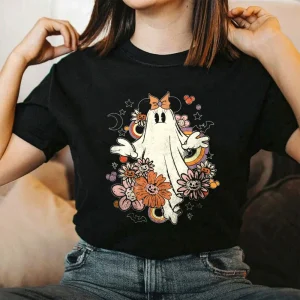 Floral Cartoon Character Halloween Shirt, Halloween Shirt