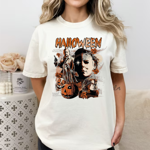 Halloween Shirt: Vintage Michael Myers & Ghostface T-Shirt, Funny Horror Gift-1