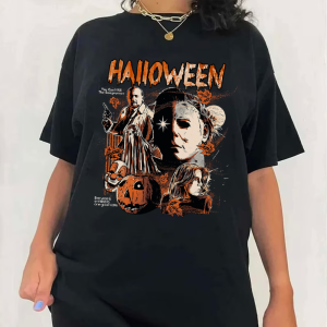 Halloween Shirt: Vintage Michael Myers & Ghostface T-Shirt, Funny Horror Gift