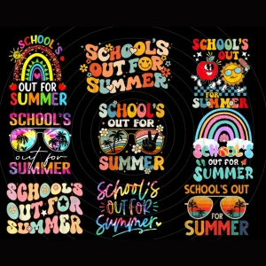 School's Out For Summer Png, Teacher Summer, Last Day of School , Teacher Summer Vacation, PNG Digital Sublimation Instant Download