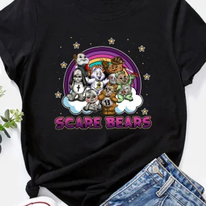 HalloweHalloween Shirt: Scare Bears Horror Lover Gift, Funny Care Bear Tee-1en Shirt: Scare Bears Horror Lover Gift, Funny Care Bear Tee-2