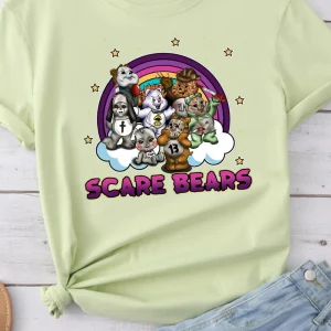 HalloweHalloween Shirt: Scare Bears Horror Lover Gift, Funny Care Bear Tee-1en Shirt: Scare Bears Horror Lover Gift, Funny Care Bear Tee-3