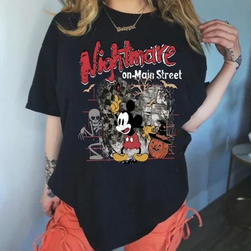 Halloween Mickey Mouse Shirt, Vintage Disney Family Vacation Tee-1