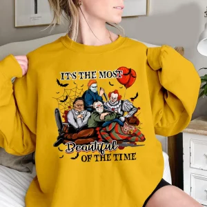 It's The Most Beautiful Of The Time Horror Characters Halloween Shirt-3