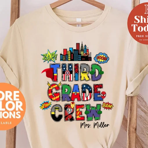 Third Grade Teacher Shirt, 3rd Grade Teacher Super Hero Shirt for First Day Of School, Kindergarten Teacher Tshirt, Preschool Teacher T-Shirt-5